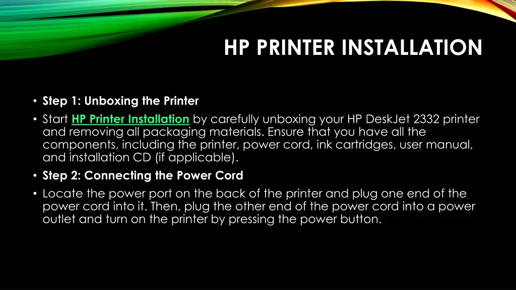 hp printer installation 2