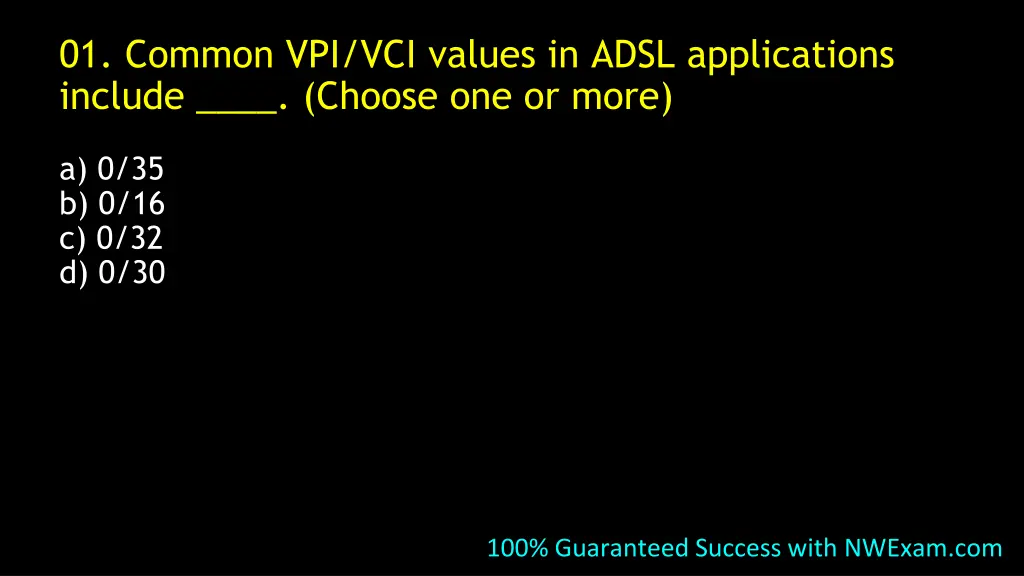 01 common vpi vci values in adsl applications