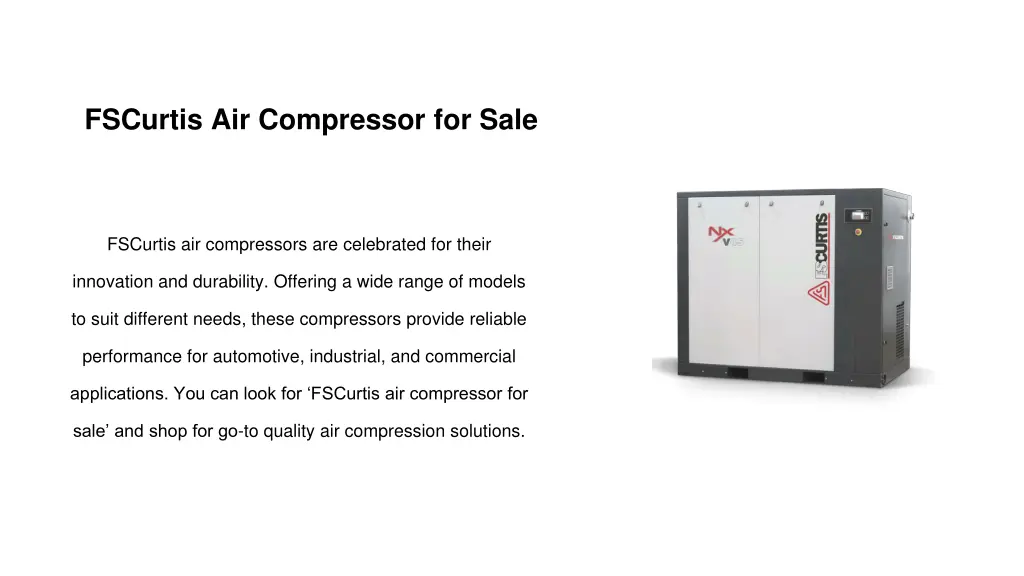 fscurtis air compressor for sale