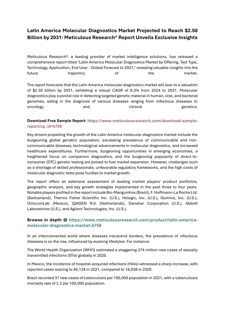 latin america molecular diagnostics market