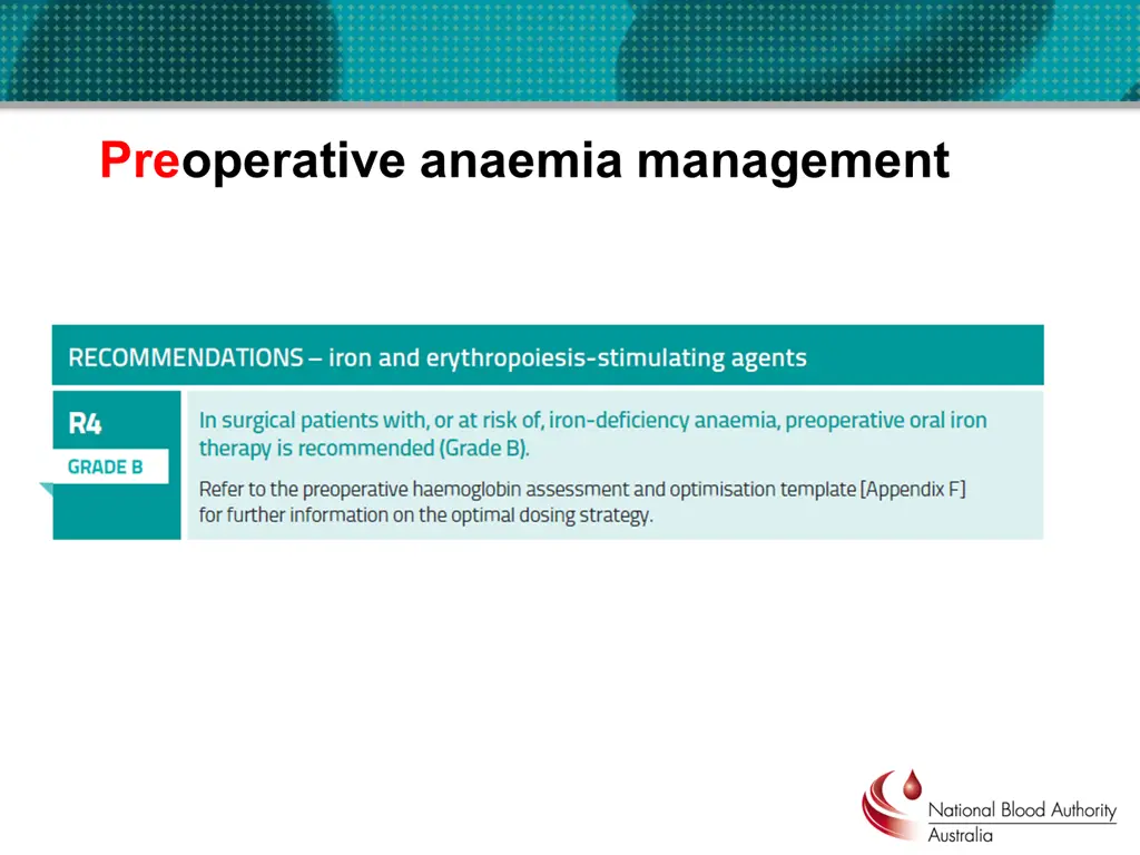 preoperative anaemia management