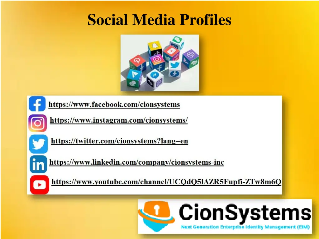 social media profiles