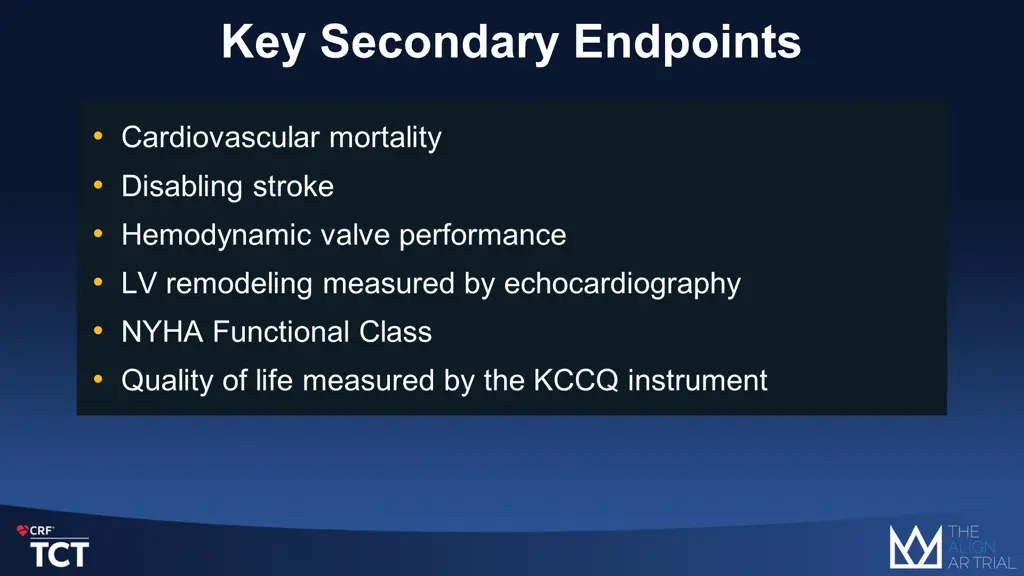 key secondary endpoints