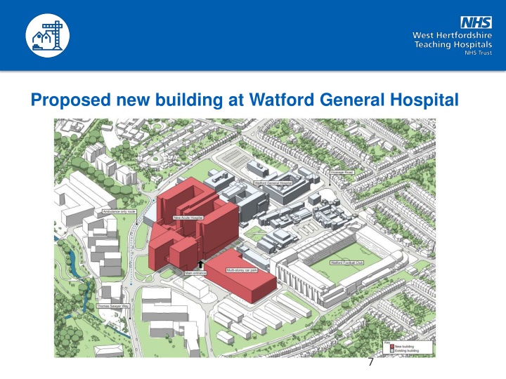 proposed new building at watford general hospital