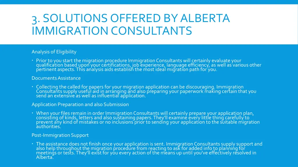 3 solutions offered by alberta immigration