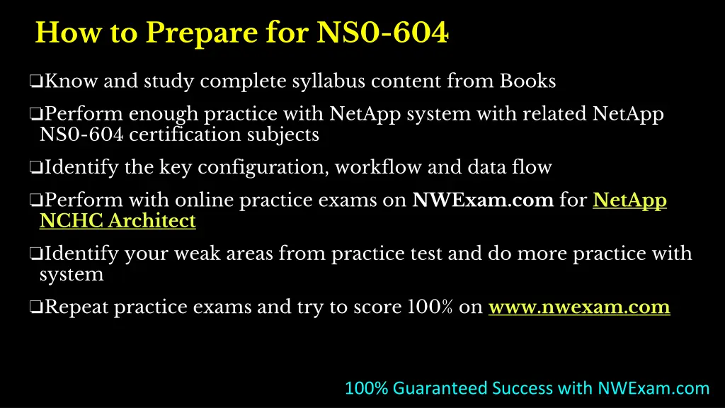 how to prepare for ns0 604