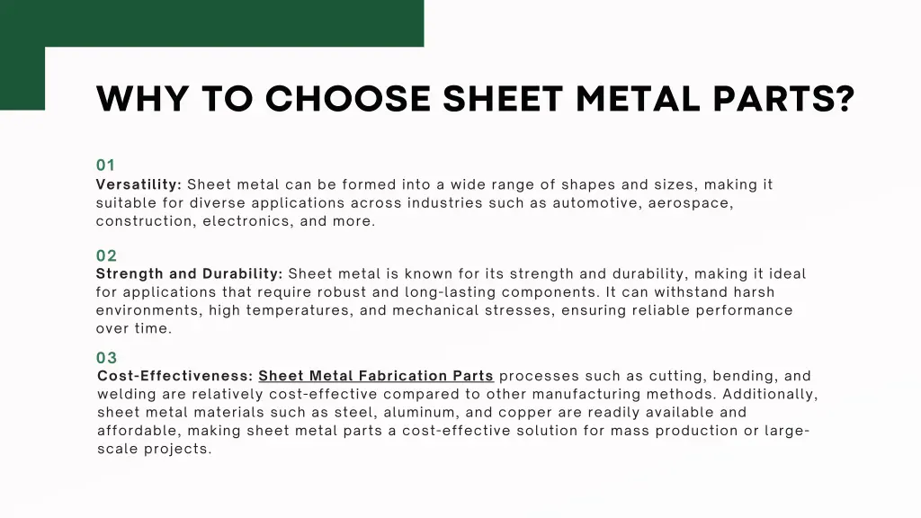 why to choose sheet metal parts