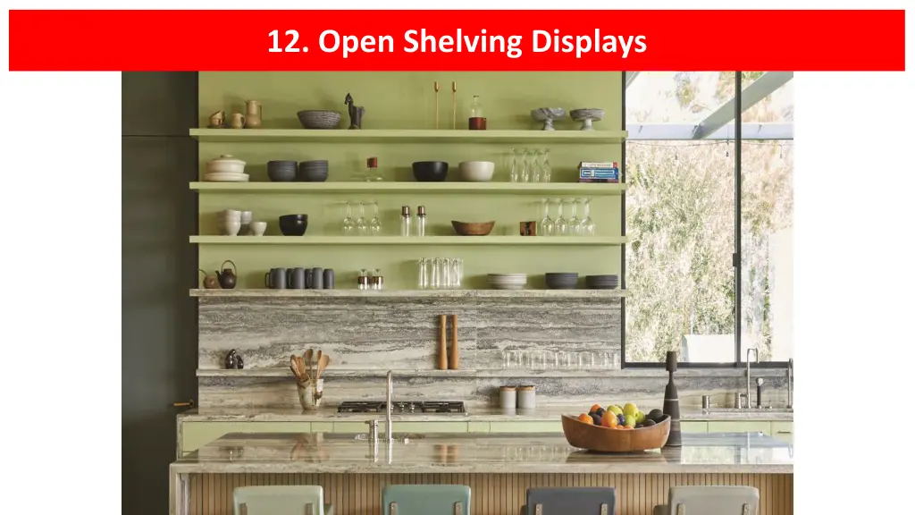 12 open shelving displays