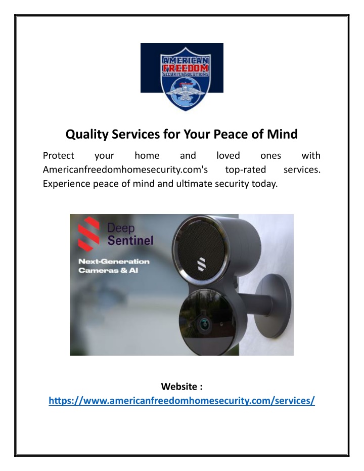 quality services for your peace of mind