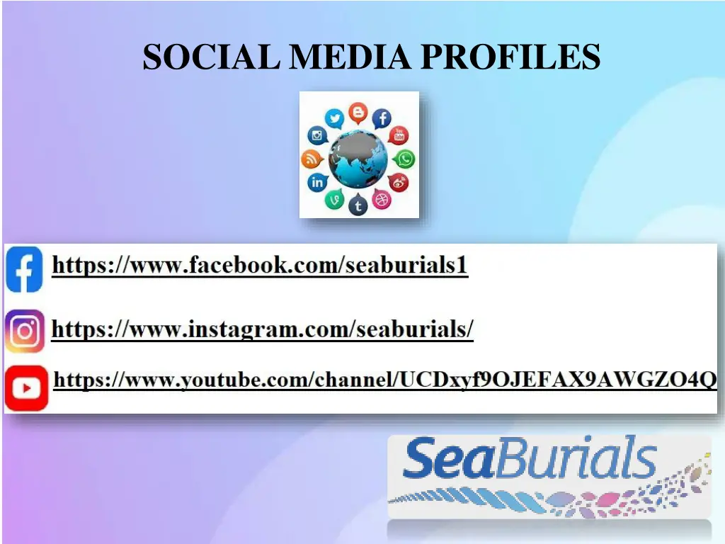 social media profiles