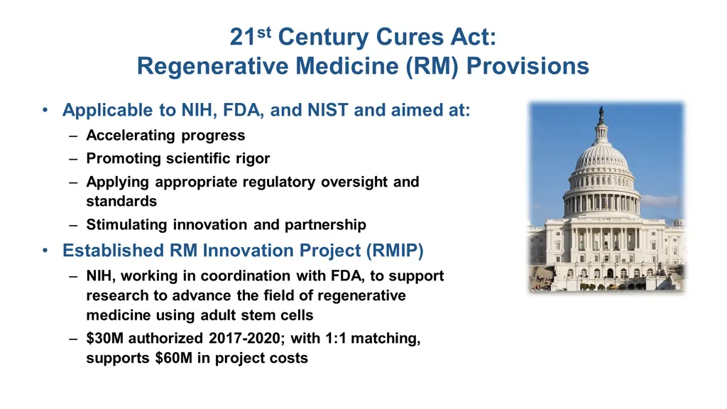 21 st century cures act regenerative medicine