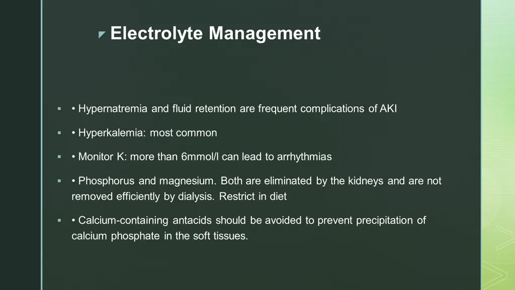 electrolyte management