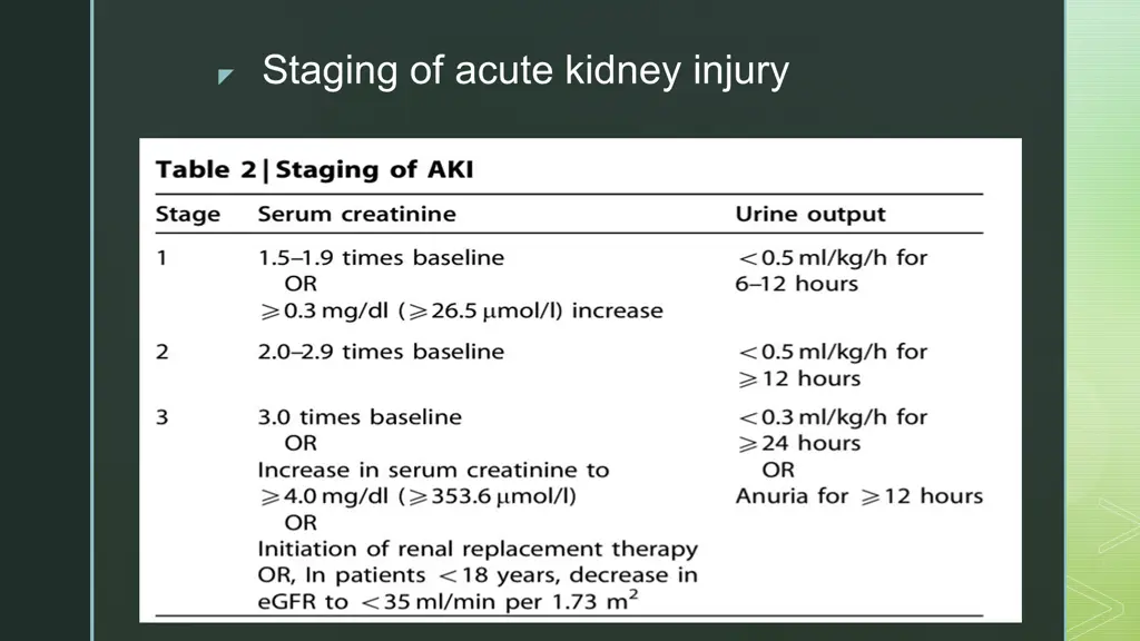 staging of acute kidney injury