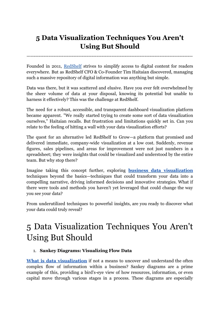 5 data visualization techniques you aren t using