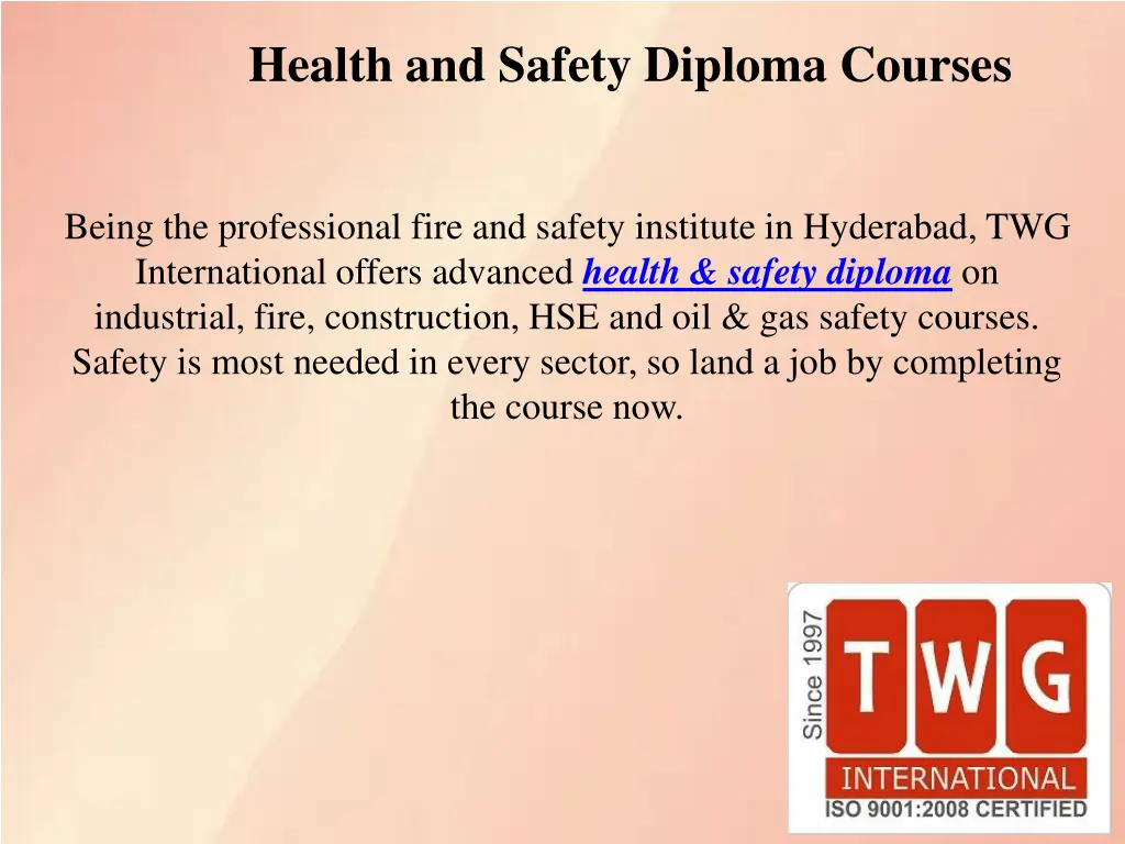 health and safety diploma courses