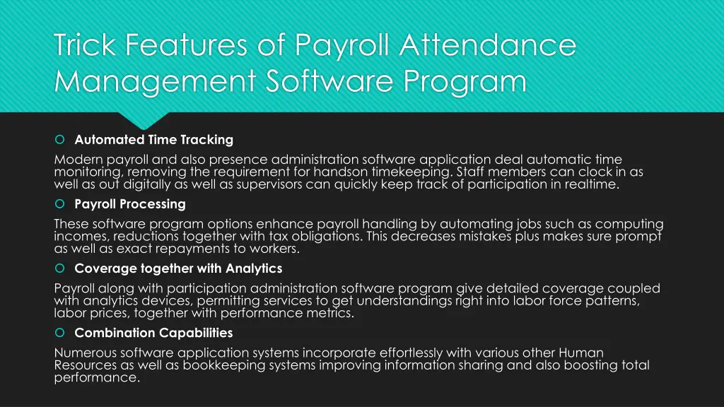 trick features of payroll attendance management