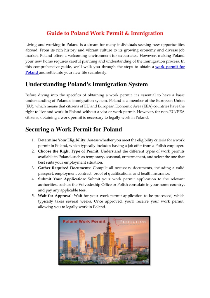 guide to poland work permit immigration