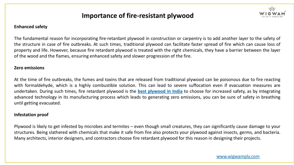 importance of fire resistant plywood