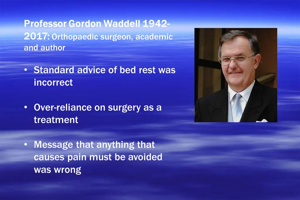 professor gordon waddell 1942 professor gordon