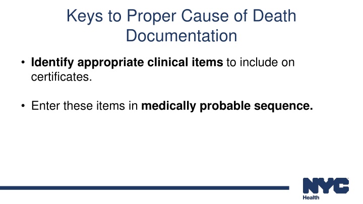 keys to proper cause of death documentation
