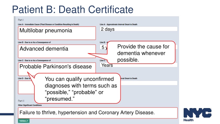 patient b death certificate