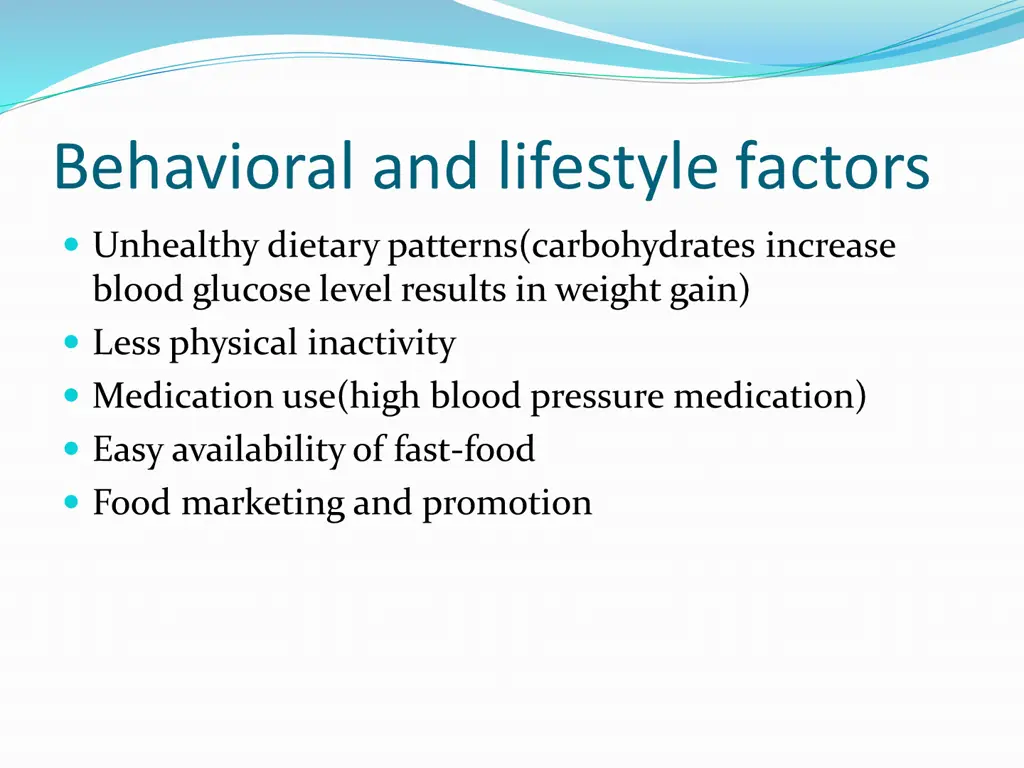 behavioral and lifestyle factors