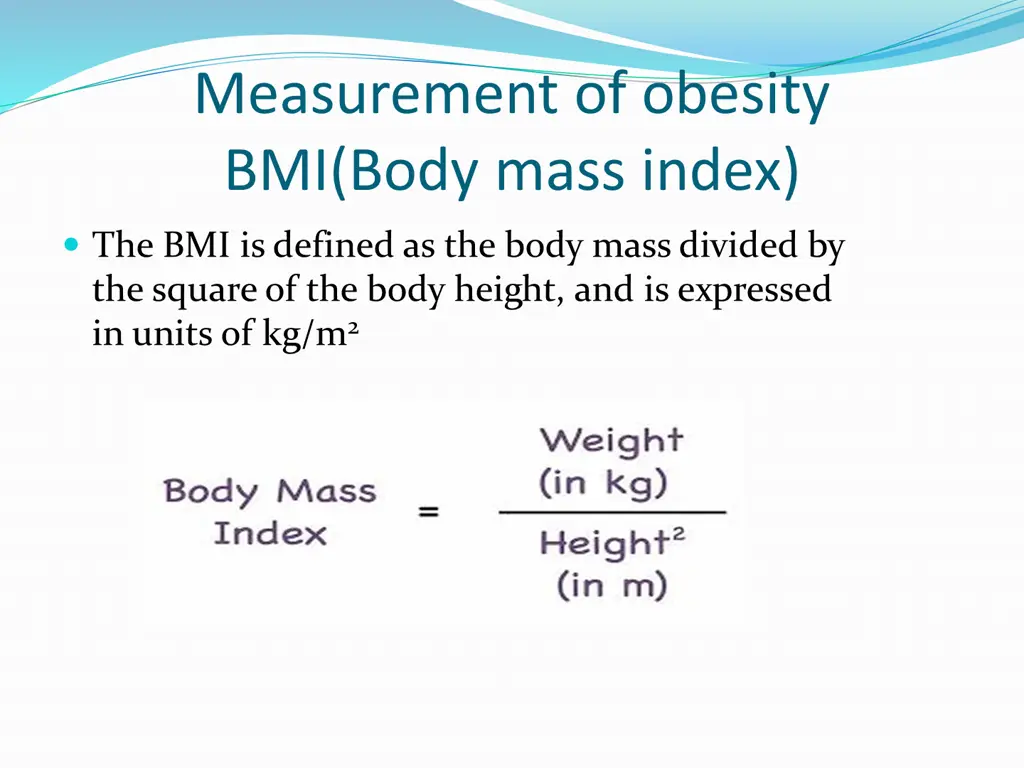 measurement of obesity bmi body mass index