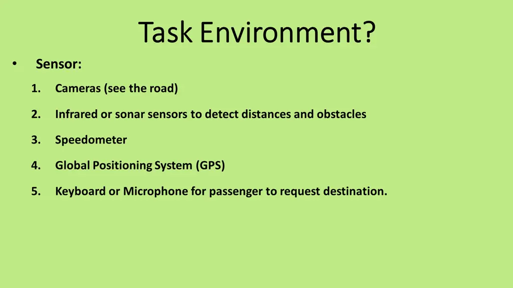 task environment task environment