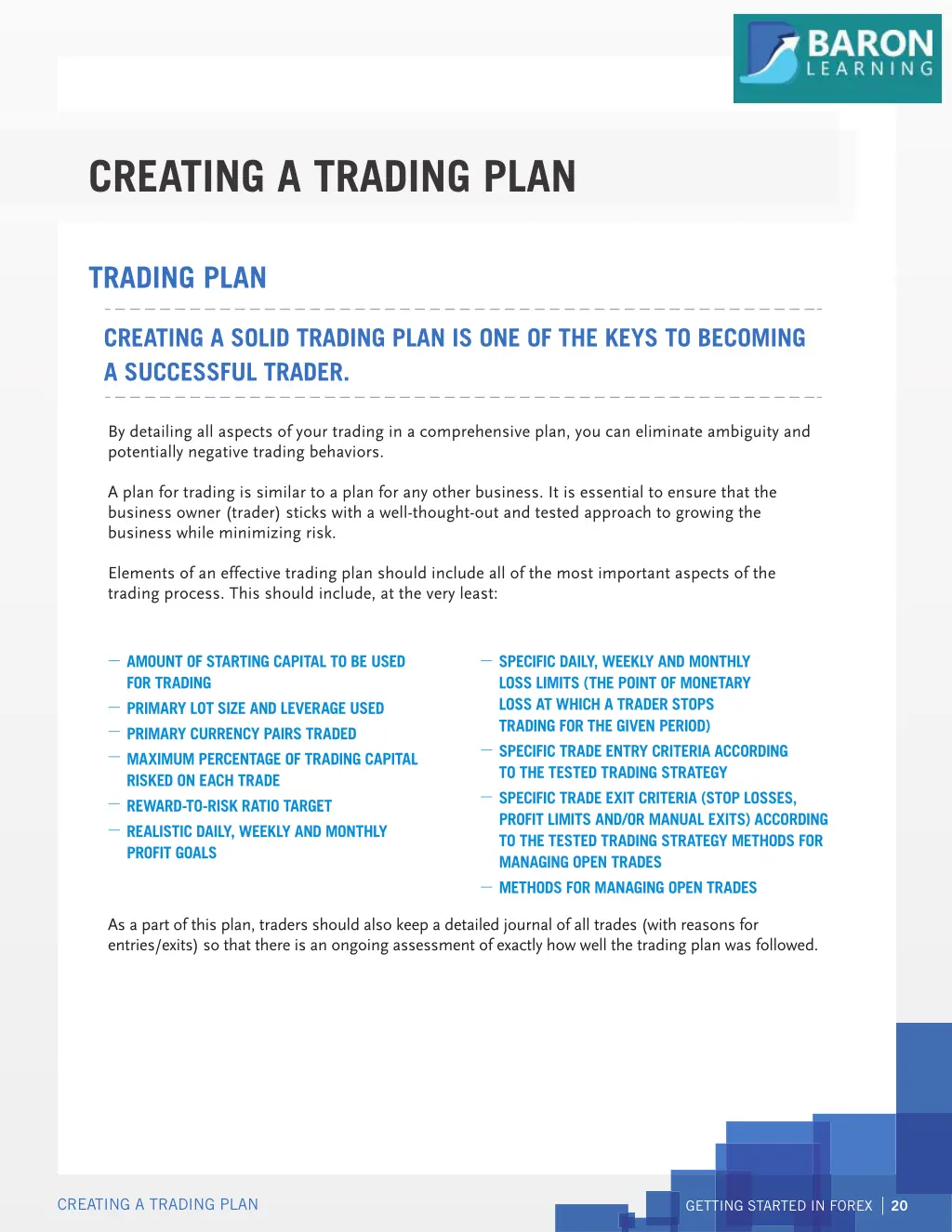 creating a trading plan