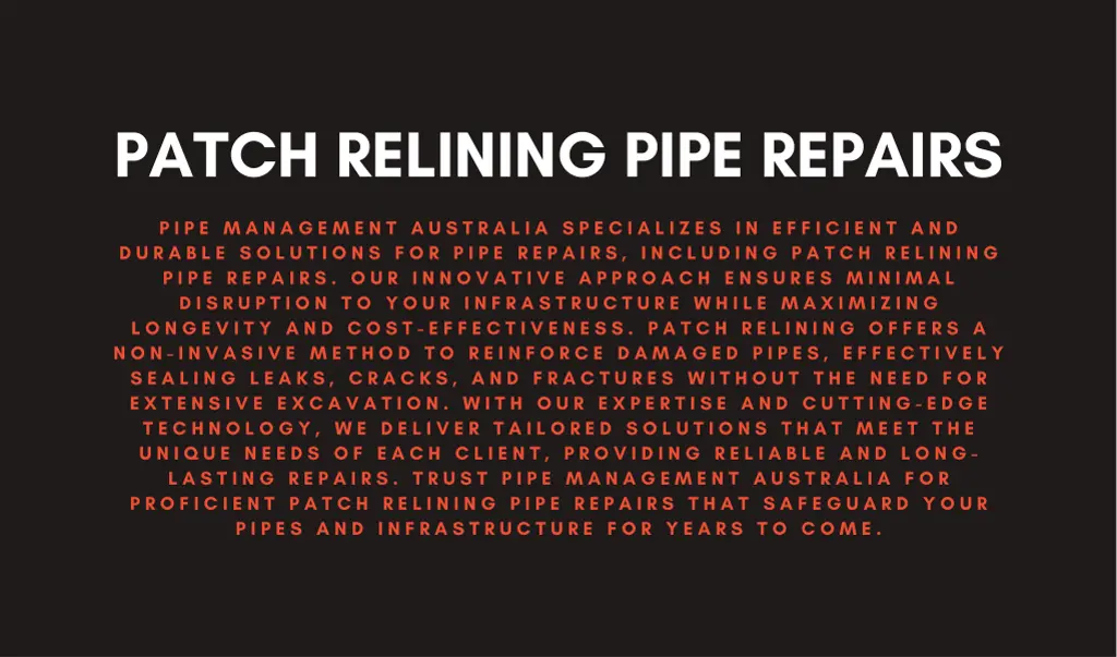 patch relining pipe repairs
