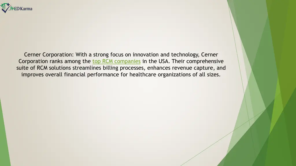 cerner corporation with a strong focus