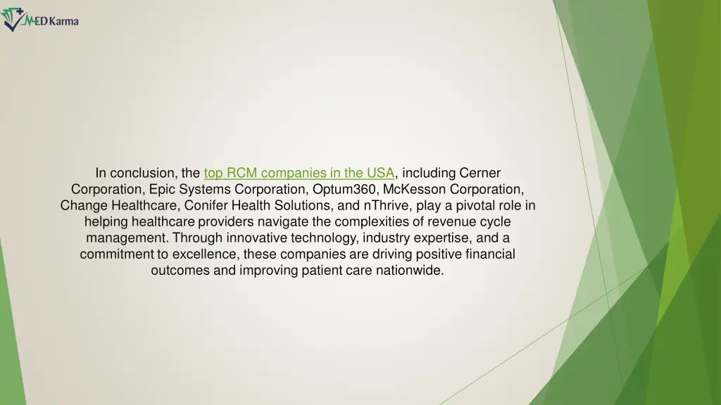 in conclusion the top rcm companies