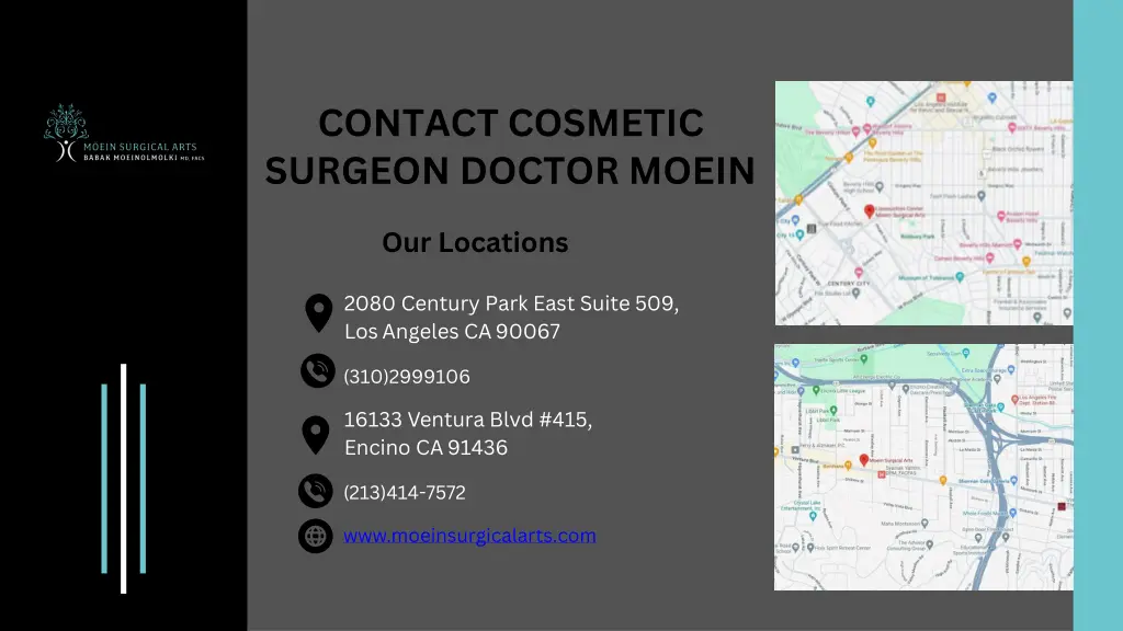 contact cosmetic surgeon doctor moein