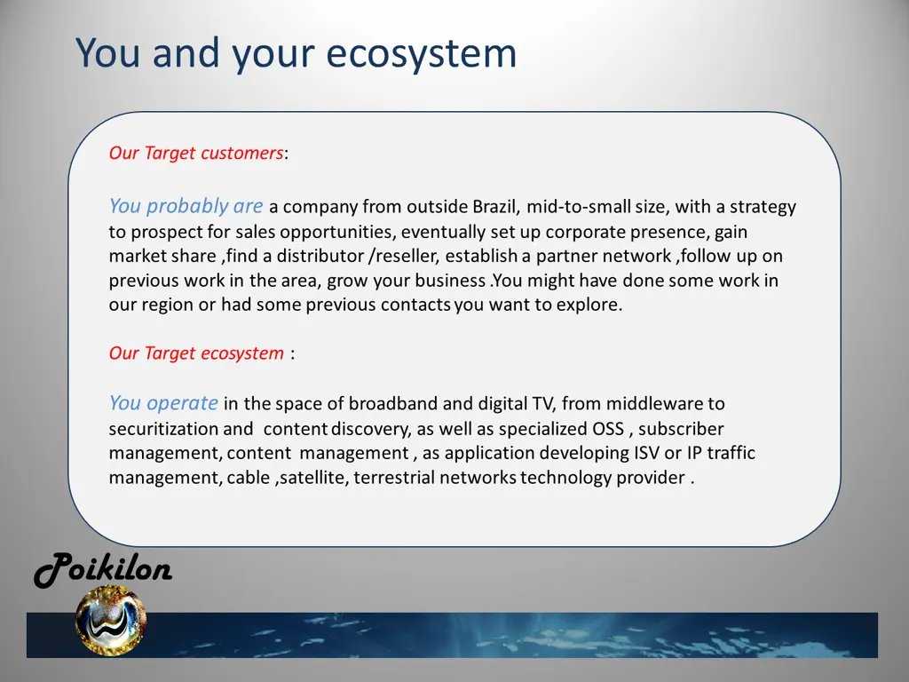 you and your ecosystem