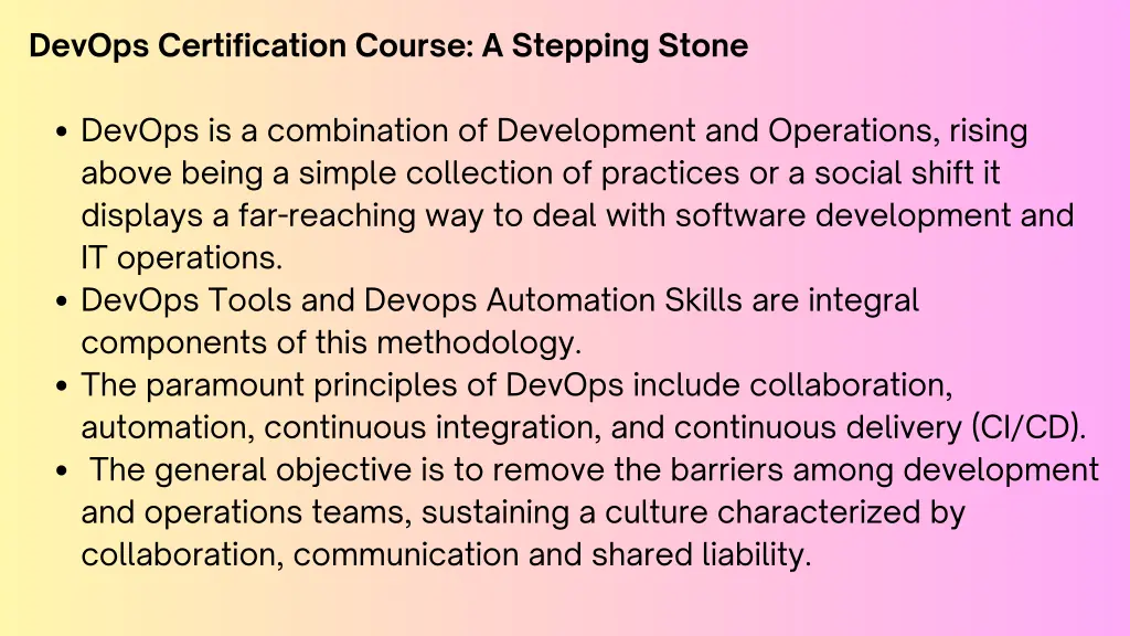 devops certification course a stepping stone