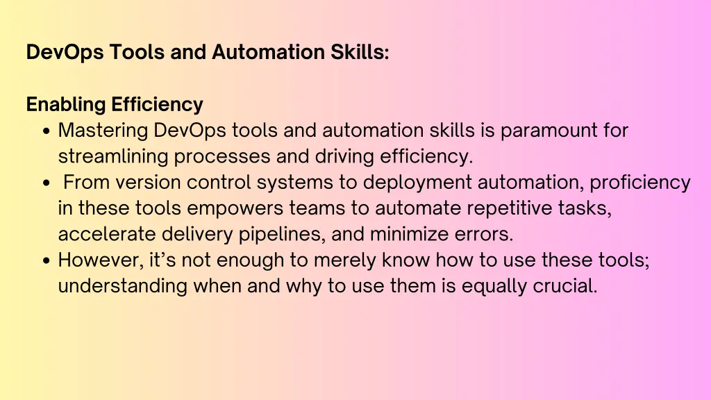 devops tools and automation skills