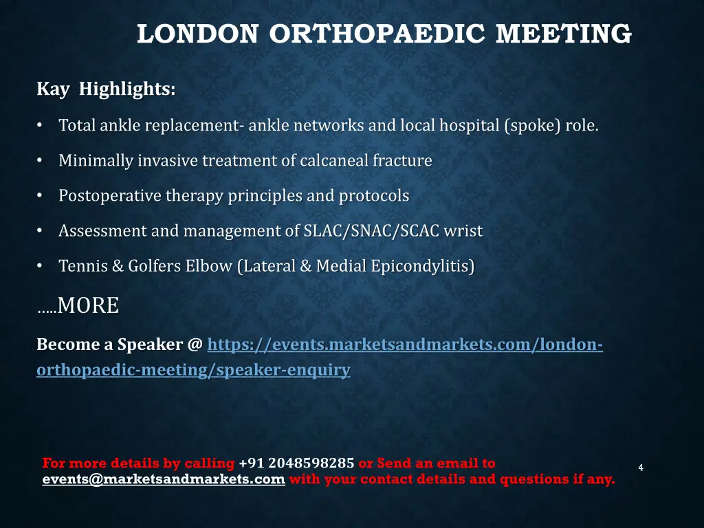 london orthopaedic meeting 2