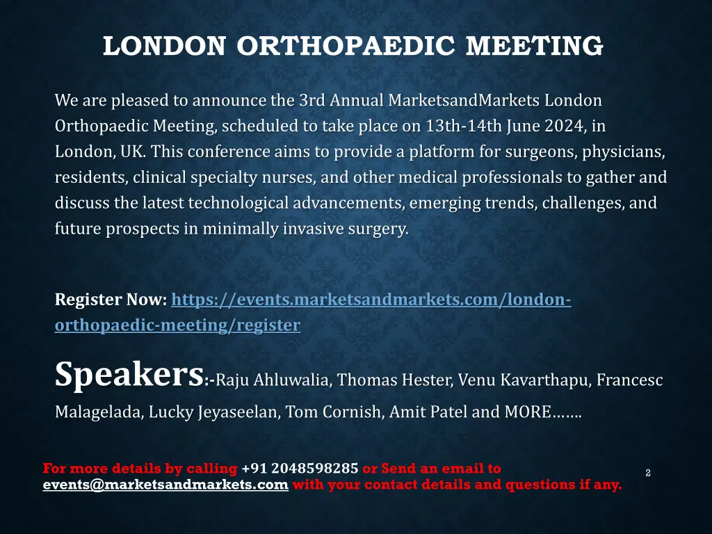 london orthopaedic meeting