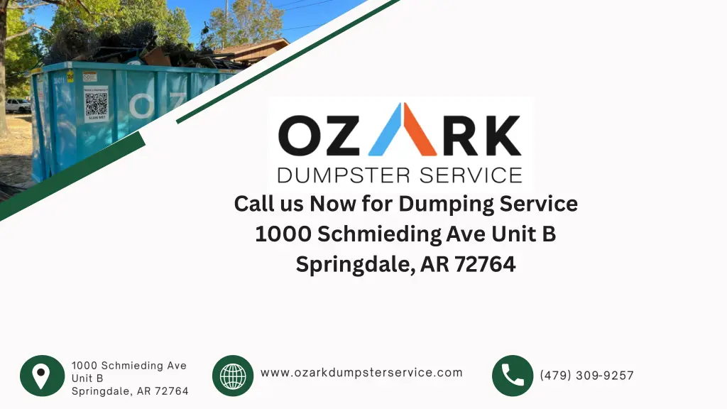 call us now for dumping service 1000 schmieding