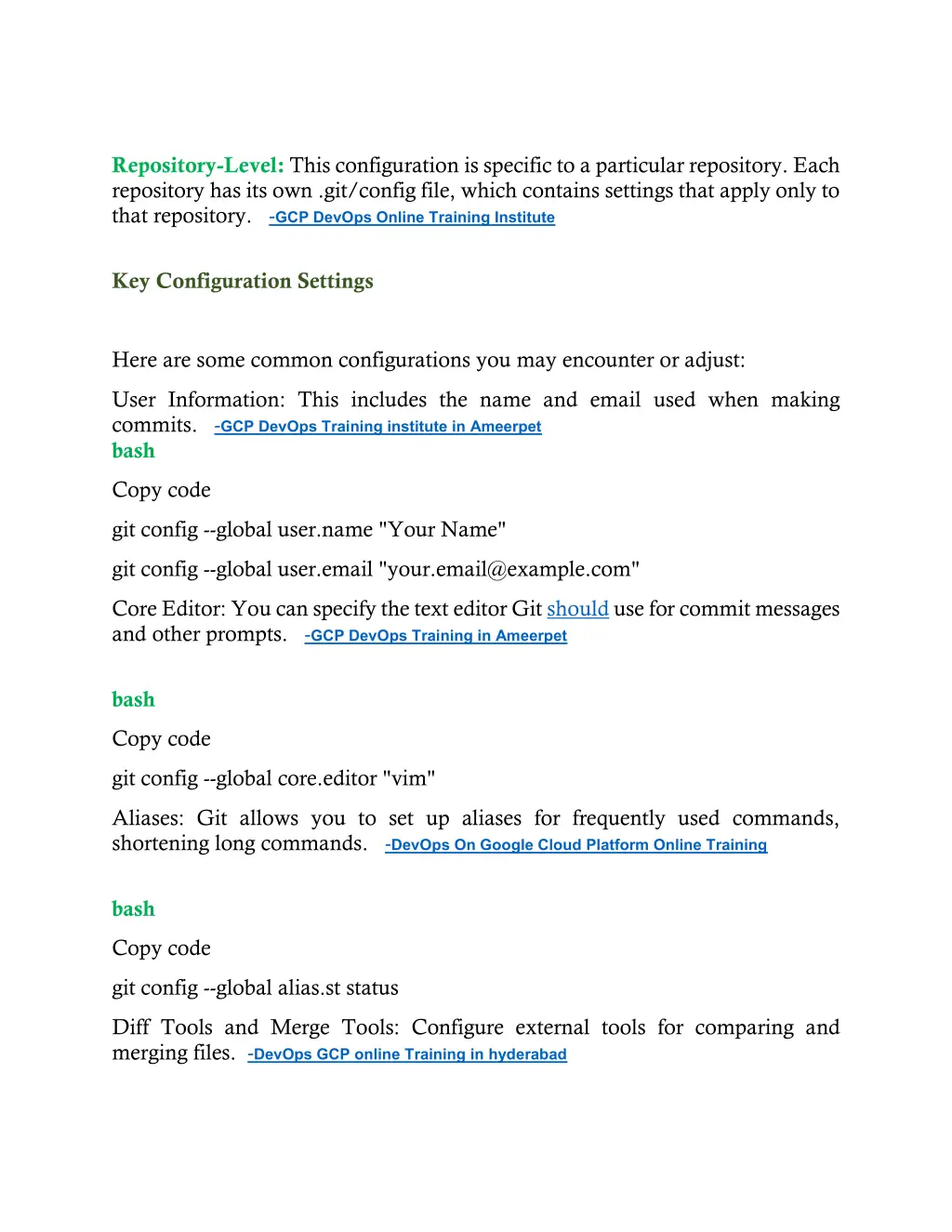 repository level this configuration is specific