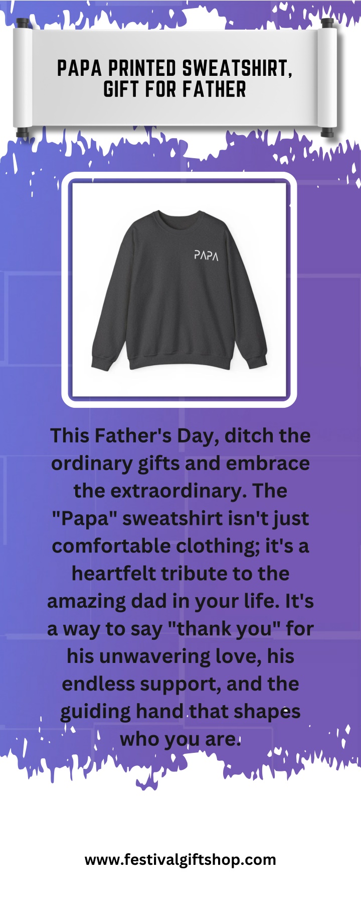 papa printed sweatshirt gift for father
