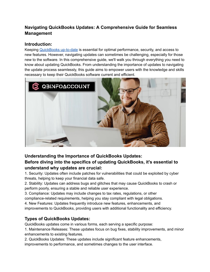 navigating quickbooks updates a comprehensive
