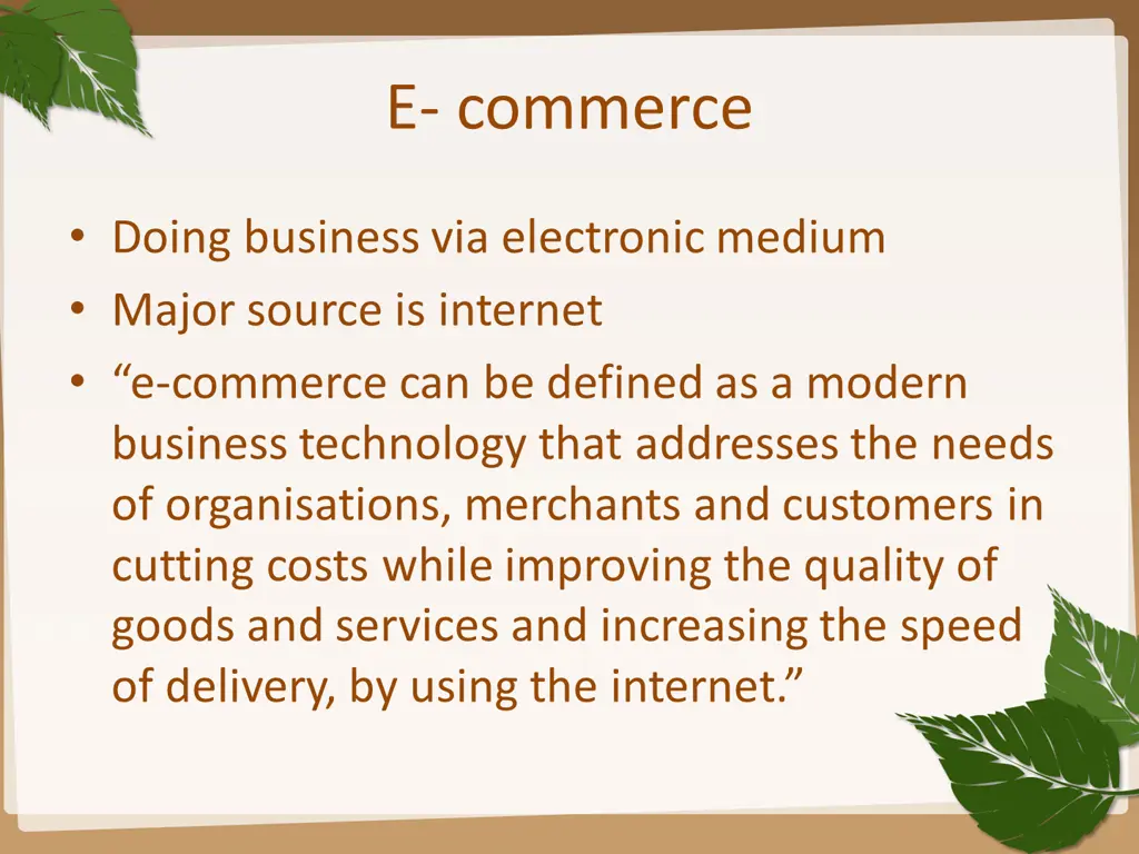 e commerce