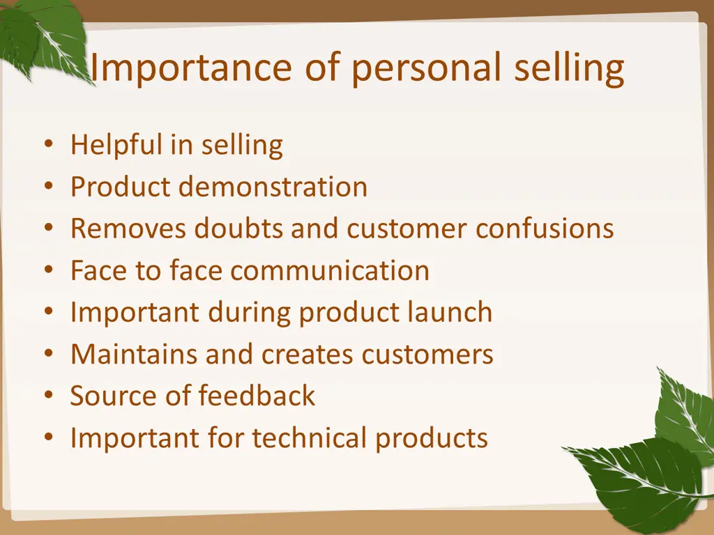 importance of personal selling