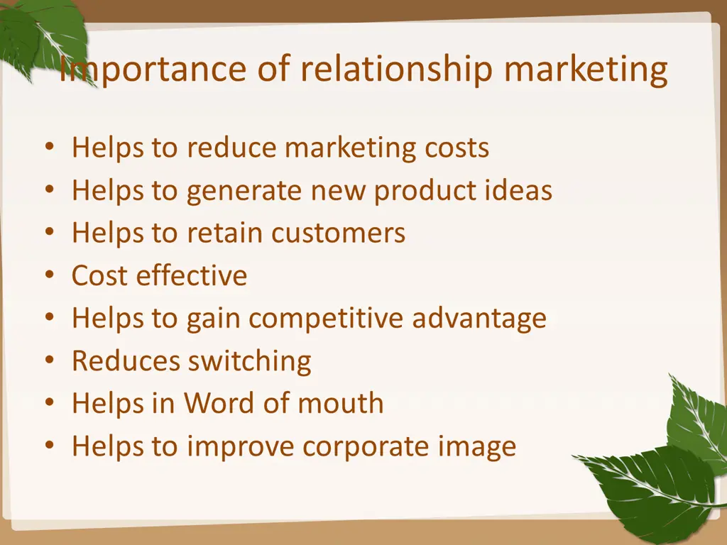 importance of relationship marketing