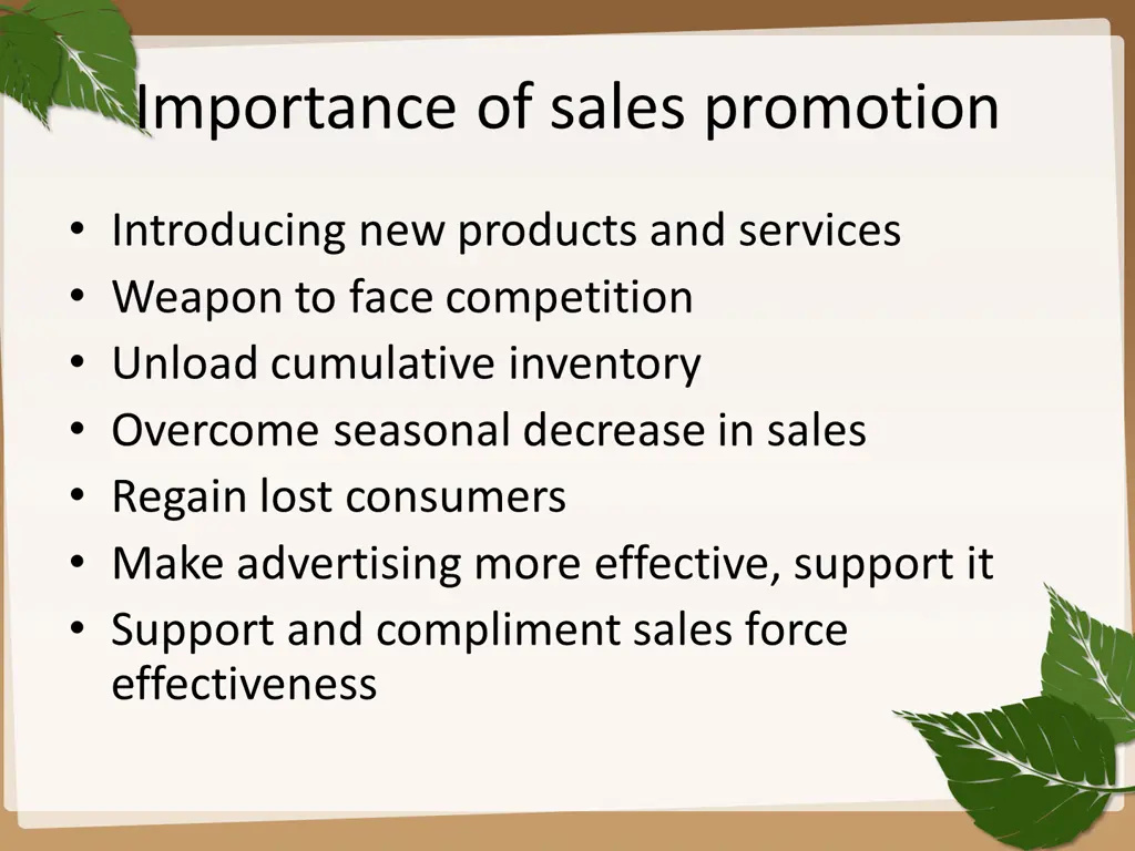 importance of sales promotion