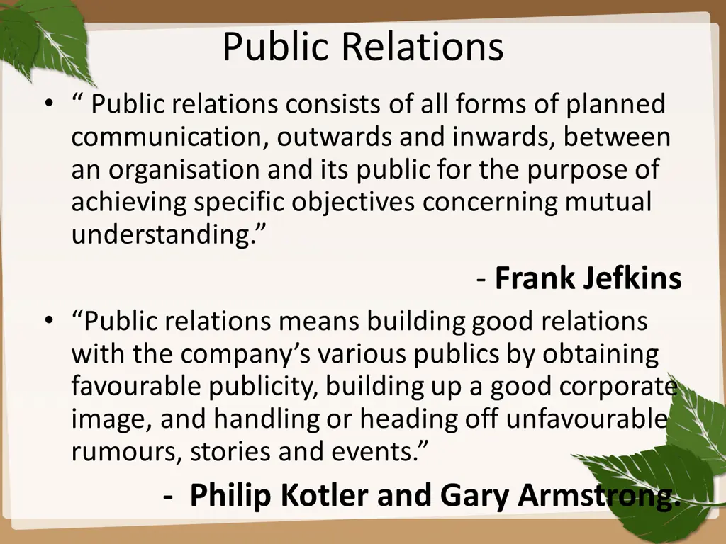 public relations