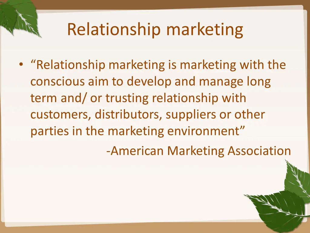 relationship marketing