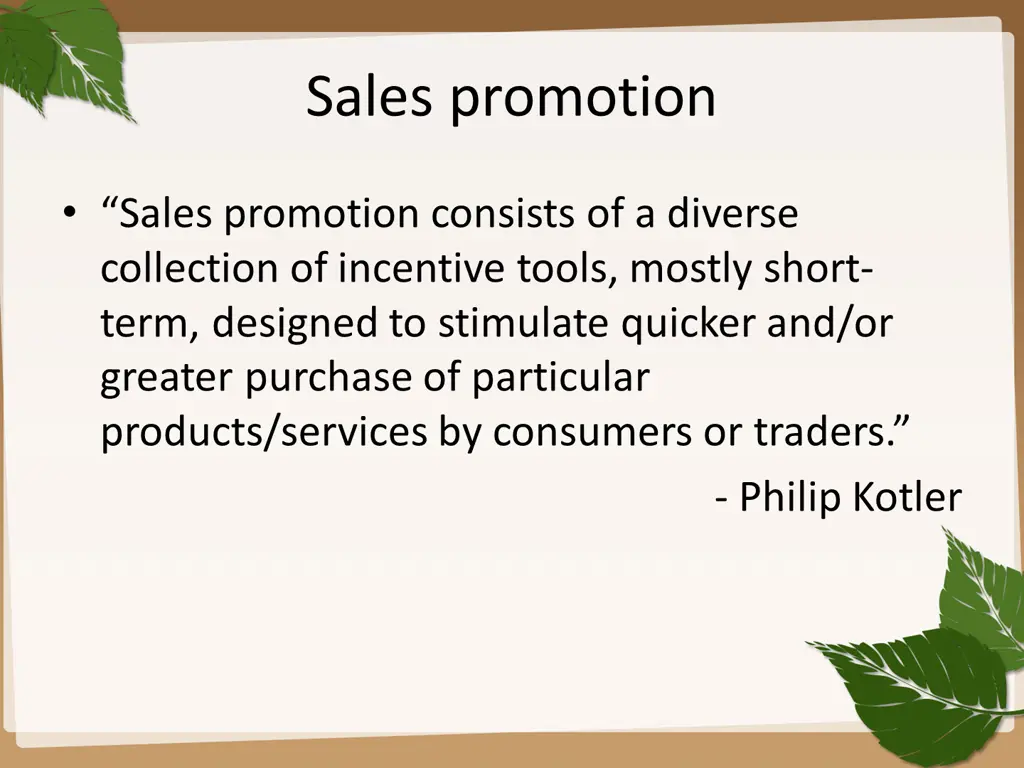 sales promotion