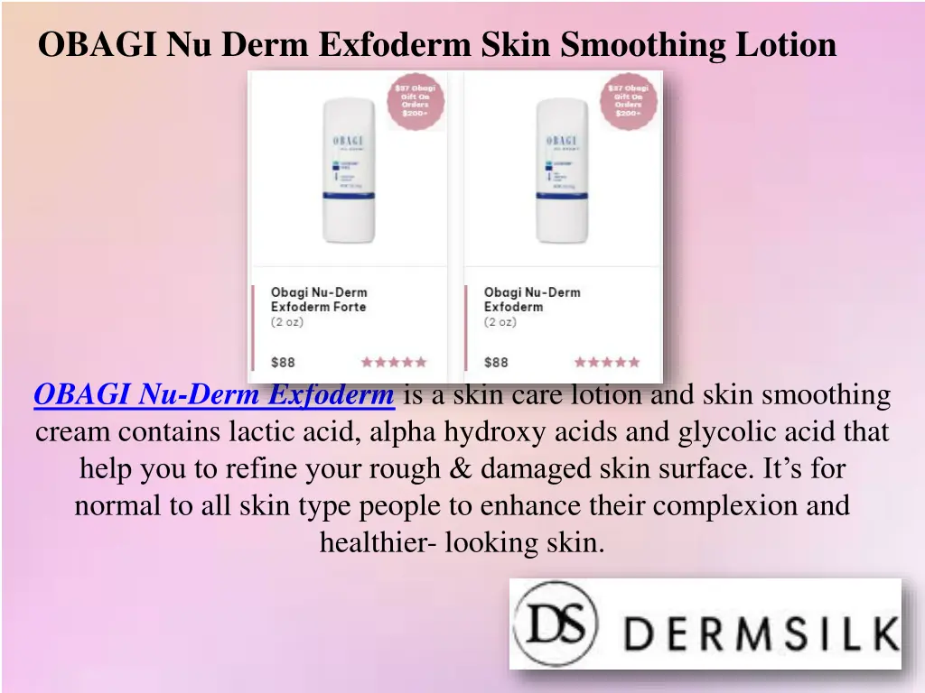 obagi nu derm exfoderm skin smoothing lotion